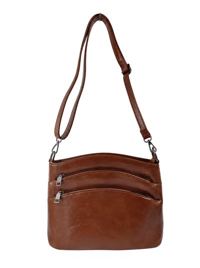 Bolso bandolera multicompartimento con bolsillos de cremallera