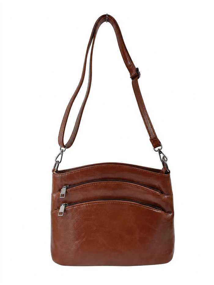 Bolso bandolera multicompartimento con bolsillos de cremallera