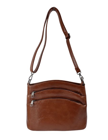 Bolso bandolera multicompartimento con bolsillos de cremallera