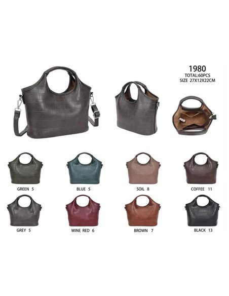 Bolso de mano efecto coco con bandolera