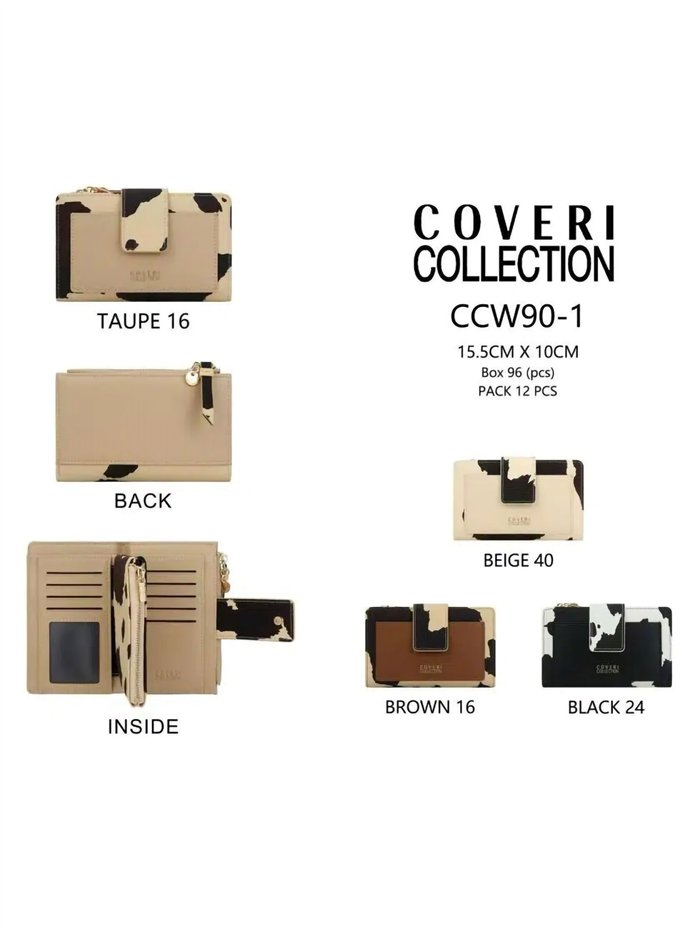Cartera compacta estampado animal con cierre de solapa
