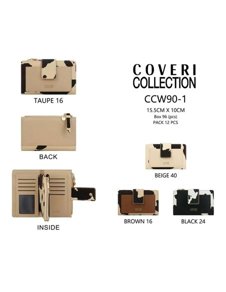 Cartera compacta estampado animal con cierre de solapa