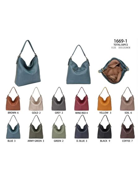 Bolso hobo amplio con con tachuelas