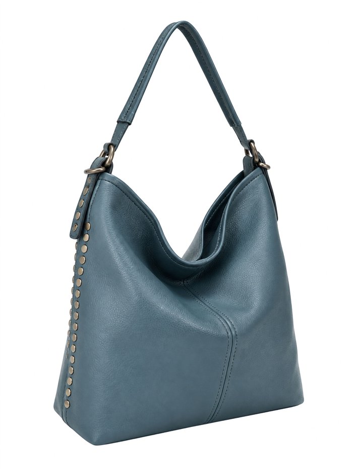 Bolso hobo amplio con con tachuelas