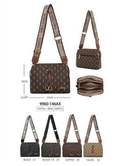 Bolso bandolera monograma con correa ancha 2