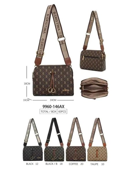Bolso bandolera monograma con correa ancha