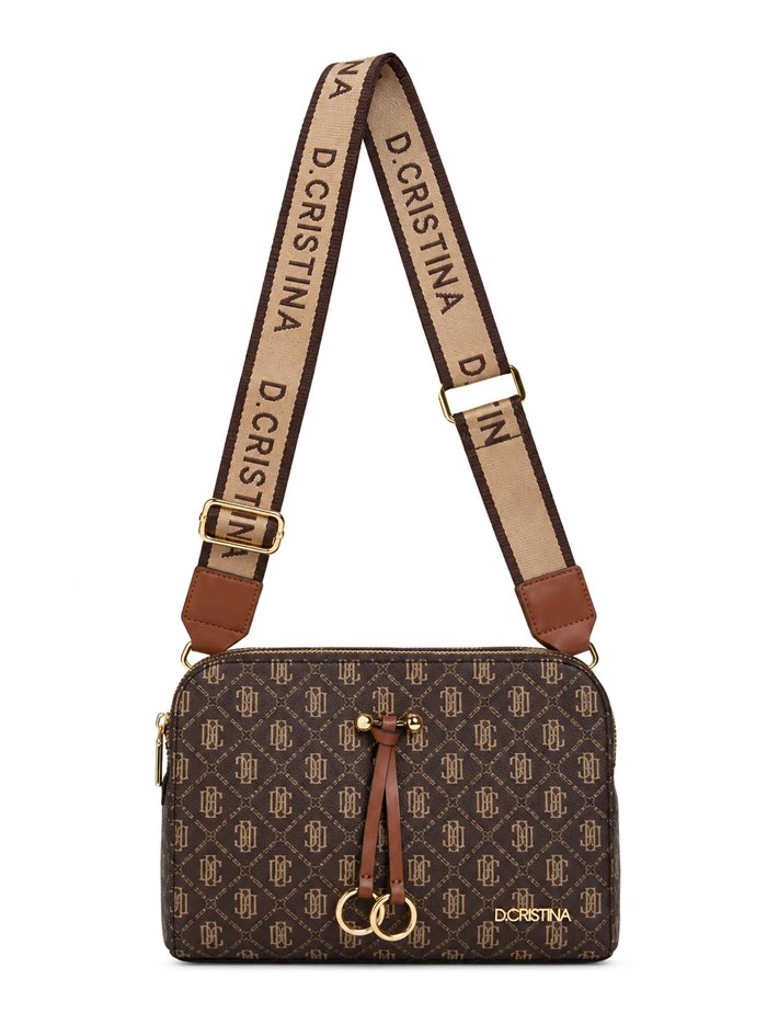 Bolso bandolera monograma con correa ancha