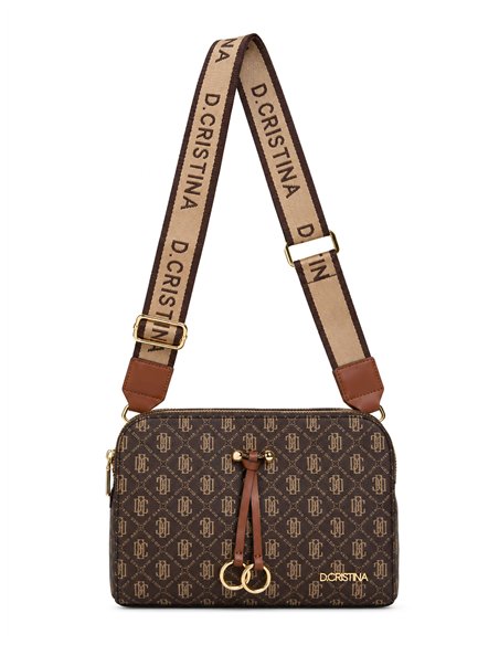Bolso bandolera monograma con correa ancha
