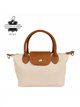 Bolso de mano bicolor de piel con mini solapa