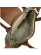 Bolso de mano bicolor de piel con mini solapa