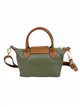 Bolso de mano bicolor de piel con mini solapa