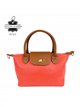 Bolso de mano bicolor de piel con mini solapa