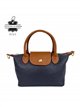 Bolso de mano bicolor de piel con mini solapa