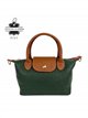 Bolso de mano bicolor de piel con mini solapa