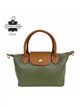 Bolso de mano bicolor de piel con mini solapa