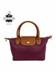 Bolso de mano bicolor de piel con mini solapa