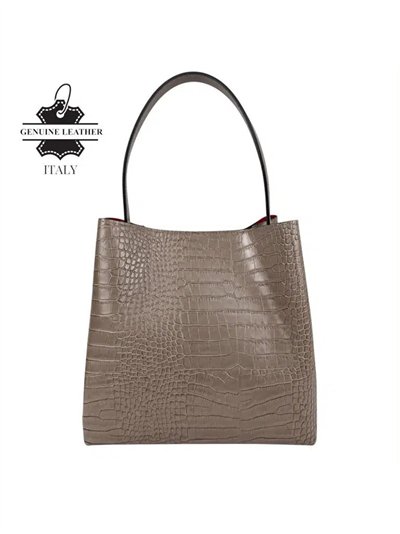 Bolso de hombro de piel con monedero