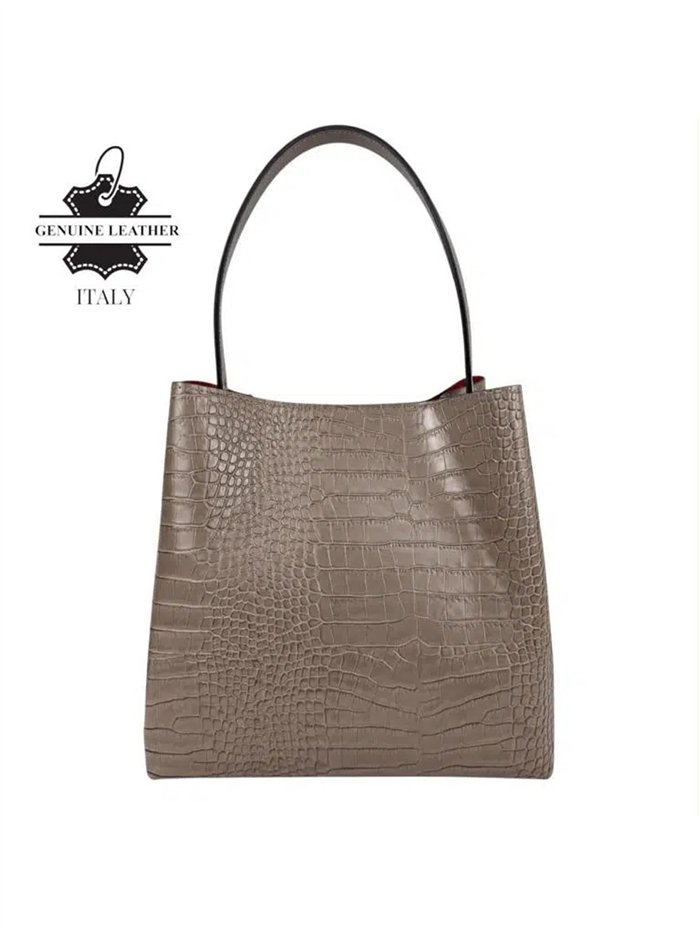 Bolso de hombro de piel con monedero