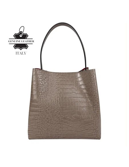 Bolso de hombro de piel con monedero