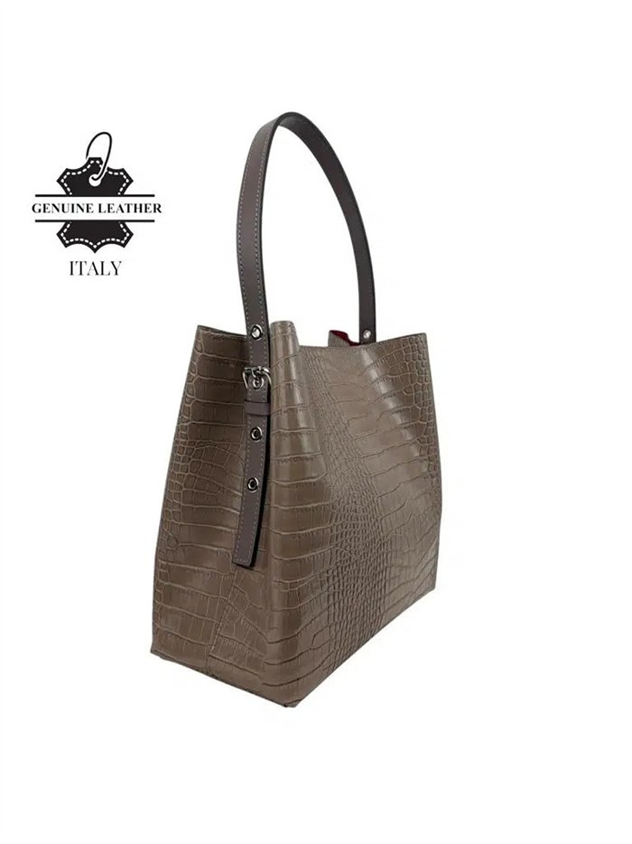 Bolso de hombro de piel con monedero