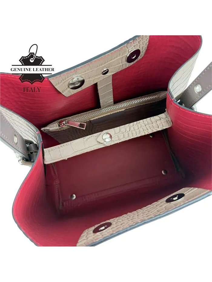 Bolso de hombro de piel con monedero