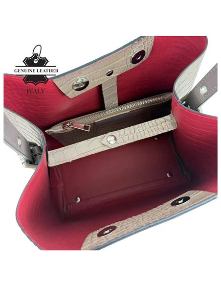 Bolso de hombro de piel con monedero