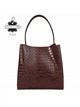 Bolso de hombro de piel con monedero