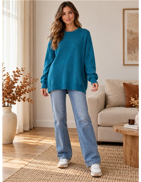 suéter básico oversized