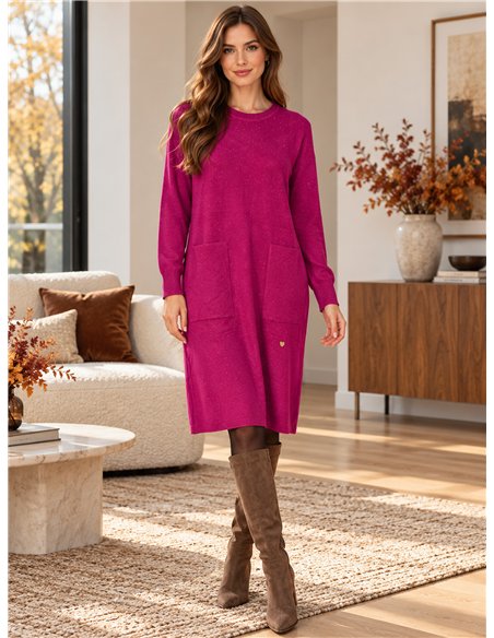 Robe en maille fine avec sequins et poches