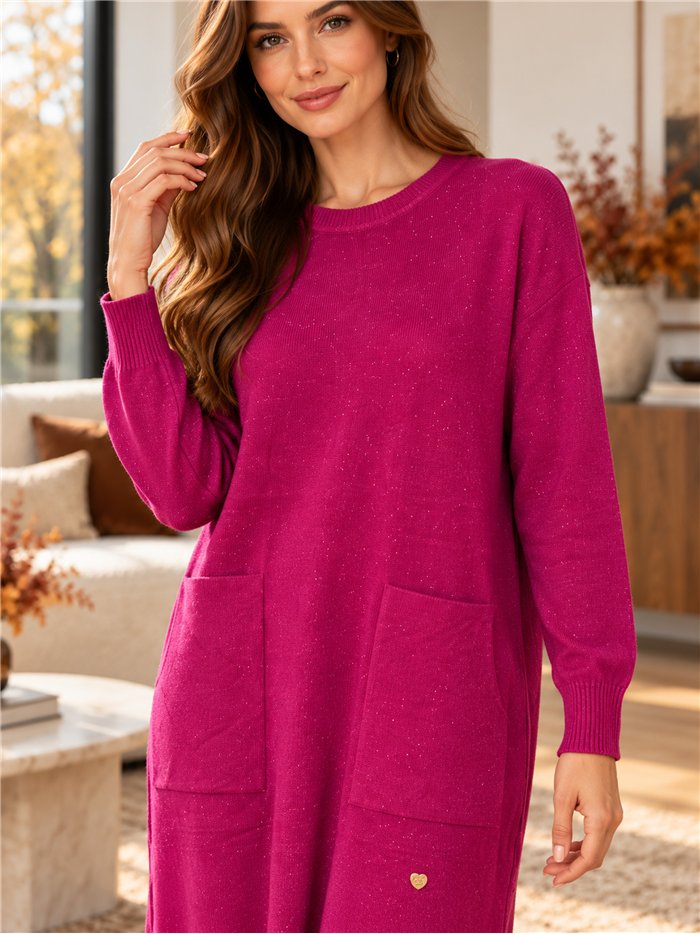 Robe en maille fine avec sequins et poches