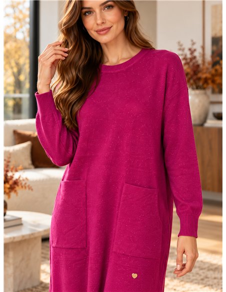 Robe en maille fine avec sequins et poches