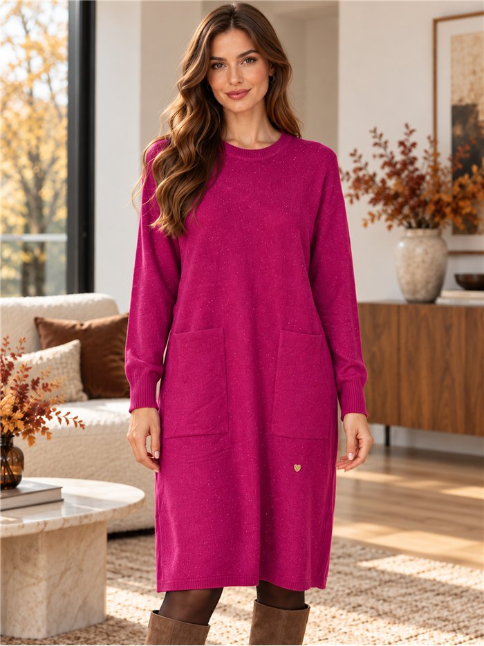 Robe en maille fine avec sequins et poches