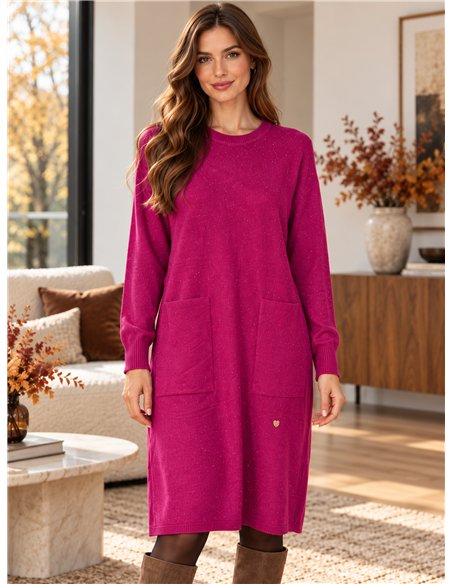 Robe en maille fine avec sequins et poches