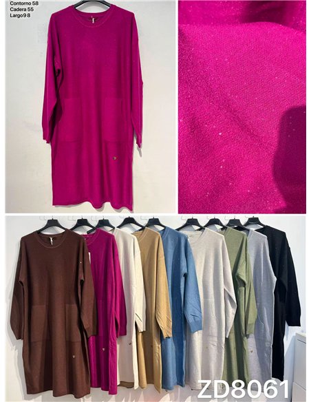 Robe en maille fine avec sequins et poches