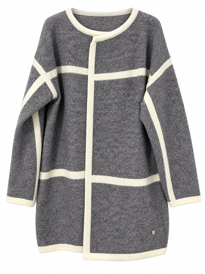 Cardigan a righe a contrasto
