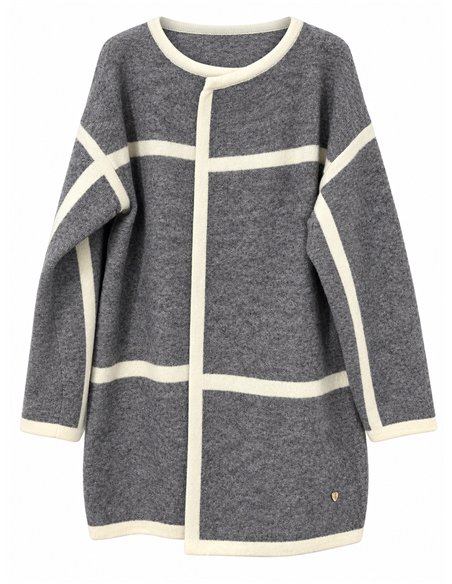 Cardigan a righe a contrasto