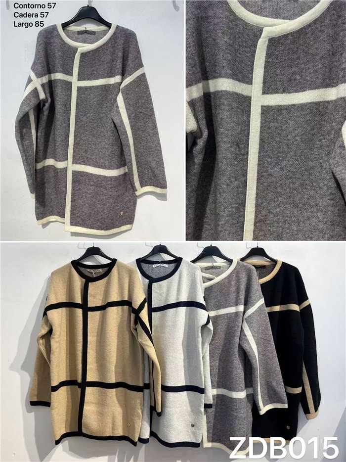 Cardigan a righe a contrasto
