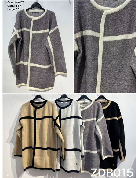 Cardigan a righe a contrasto