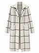 Long checked knit coat