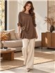 Suéter oversized franzido com fivela