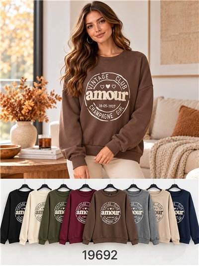 Moletom oversized com estampa Amour 2