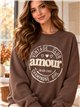 Moletom oversized com estampa Amour