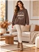Moletom oversized com estampa Amour