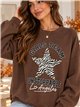 Moletom oversized com estrela de estampa animal