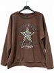 Moletom oversized com estrela de estampa animal