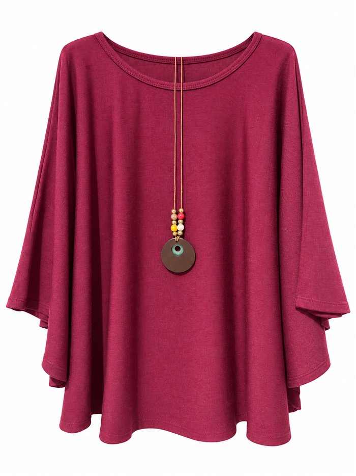 Suéter oversized com gola de manga flare
