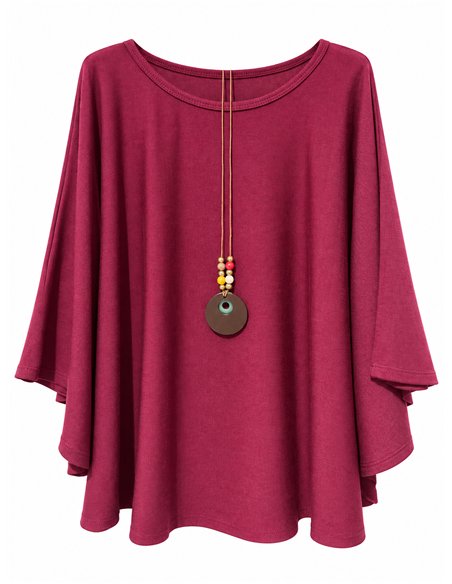 Suéter oversized com gola de manga flare
