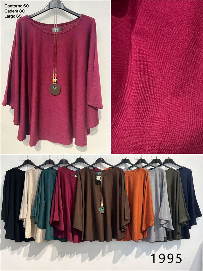 Suéter oversized com gola de manga flare
