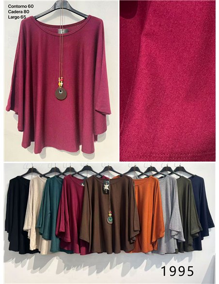 Suéter oversized com gola de manga flare