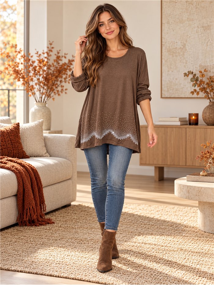 Suéter plus size com barra de strass
